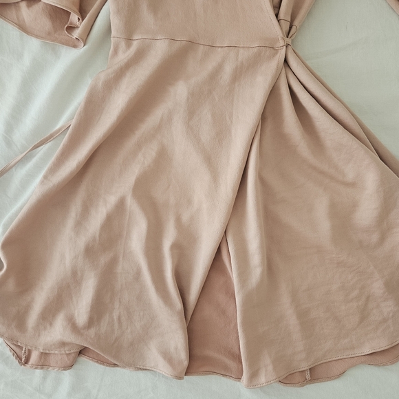 Nude Pink Wrap Dress - Picture 2 of 8